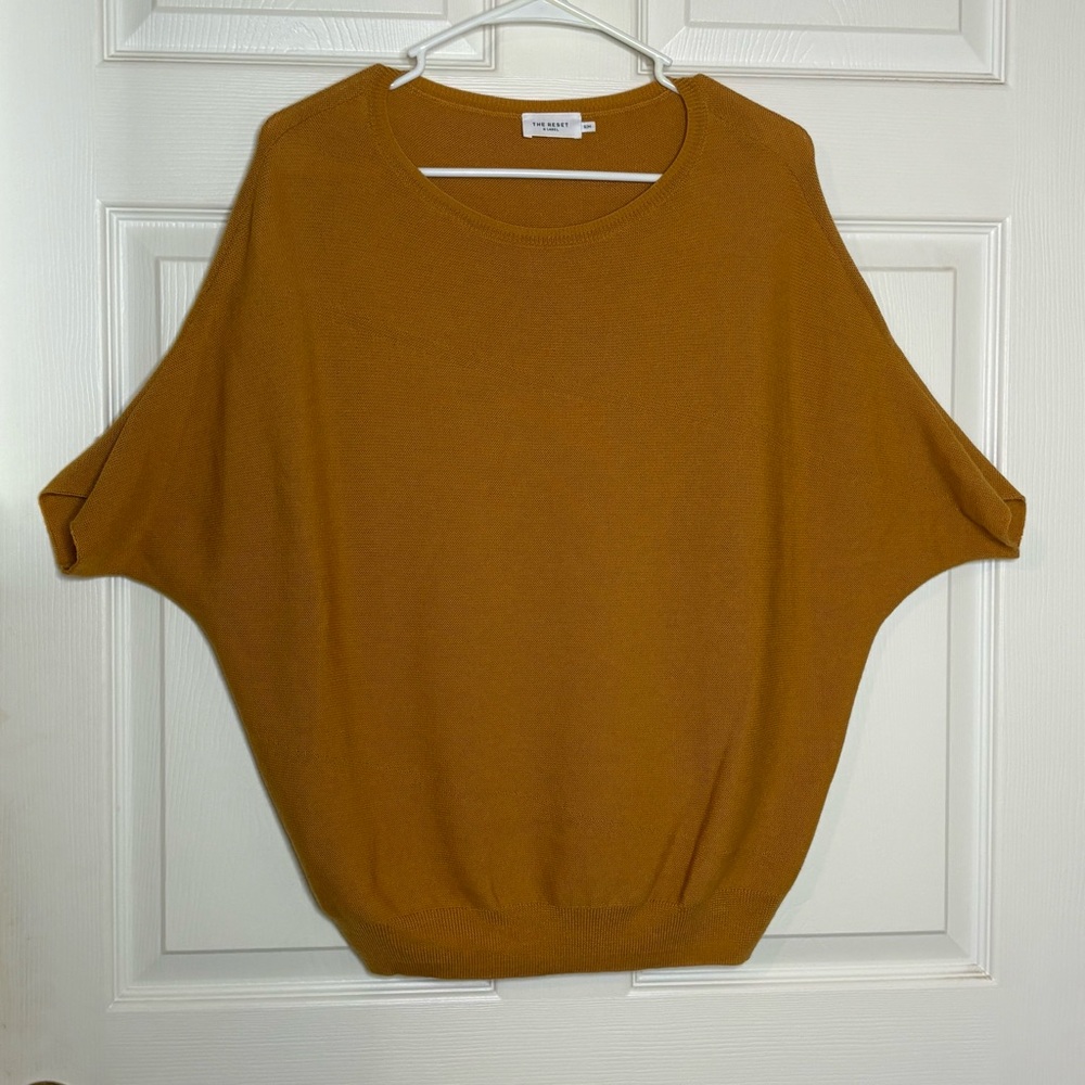 The Reset R Label Sweater S/M Mustard Yellow Essential Pullover Oversized Dolman